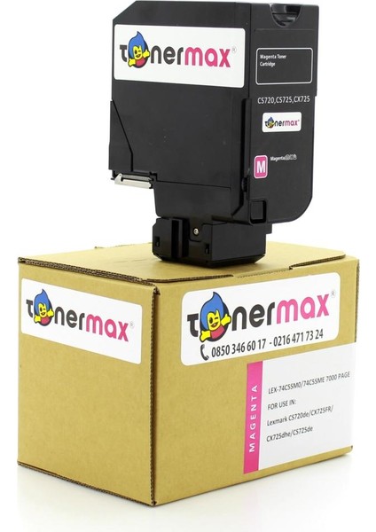 Lexmark CS720-74C5SM0 Kırmızı Muadil Toner Yüksek Kapasiteli