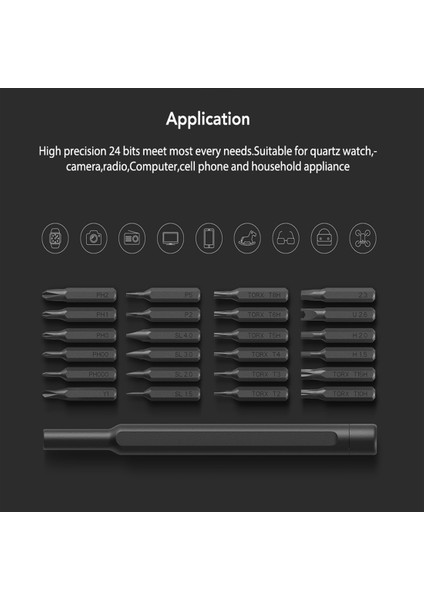 24'lü Hassas Mıknatıslı Çoklu Tornavida Seti Elektronik Saat Bilgisayar Tamir Tornavidası