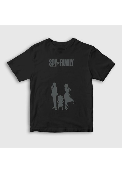 Unisex Çocuk Siyah Poster V2 Anime Spy X Family T-Shirt