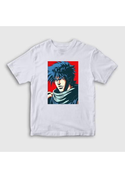 Unisex Çocuk Beyaz Joseph Joestar Anime Jojo T-Shirt