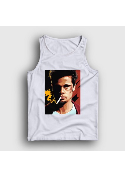 Unisex Beyaz Tyler Durden Brad Pitt Fight Club Atlet