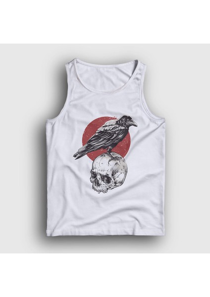 Unisex Beyaz Skull Crow Karga Atlet