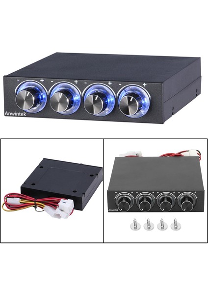 Loviver 3.5in Fan Hız Denetleyicisi 4 Kanallar Pc Için Av Kabine Soğutma Için Fan Hub (Yurt Dışından)