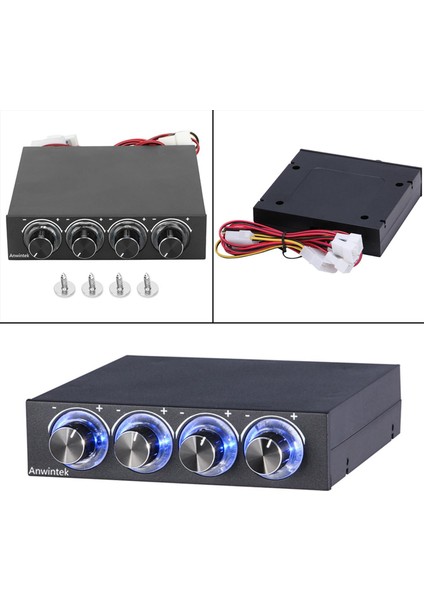 Loviver 3.5in Fan Hız Denetleyicisi 4 Kanallar Pc Için Av Kabine Soğutma Için Fan Hub (Yurt Dışından)