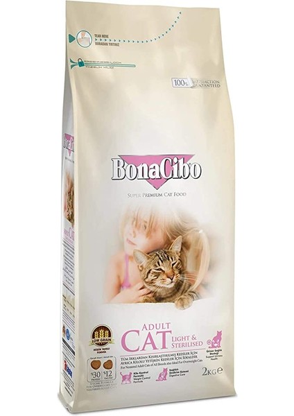 Berlin Shop Bonacibo Adult Cat Light Sterilised Kısır Kedi Maması 2 kg