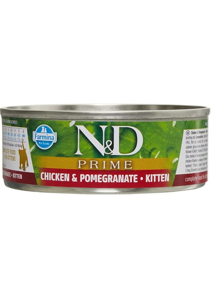 N&d Prime Yaş Kedi Maması, Tavuklu ve Narlı, Yavru Kedi, 70 gr