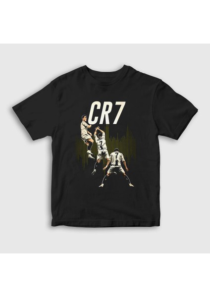Unisex Çocuk Siyah Celebration Futbol Cr7 Cristiano Ronaldo T-Shirt