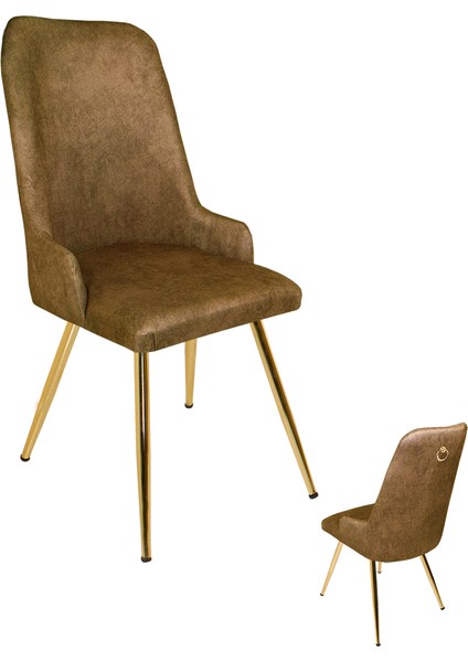 Çırağan Sandalye Gold - Kahve