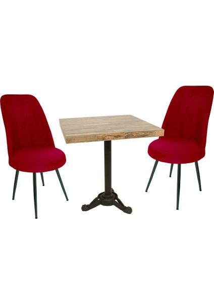 Çipa Laminat Kare - Saray 2li Masa Takımı - Kırmızı