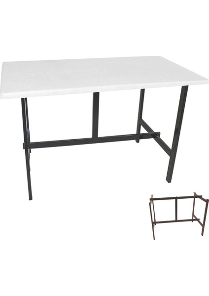 Capella Werzalit Mutfak Masası 70X120 (Esb-Siyah) - Beyaz