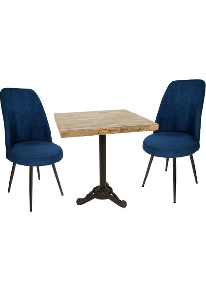 Çipa Laminat Kare - Saray 2li Masa Takımı - Lacivert