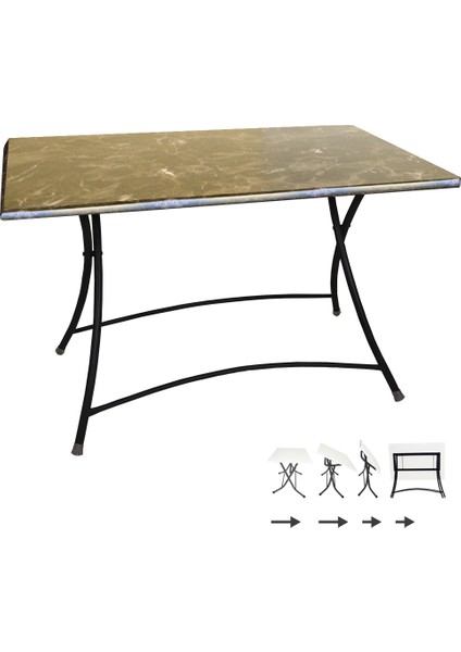 Modern Katlanır Werzalit Tabla Masa (80X120) - Brownie Mermer