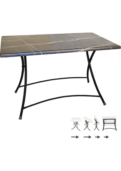 Modern Katlanır Werzalit Tabla Masa (80X120) - Royal Mermer