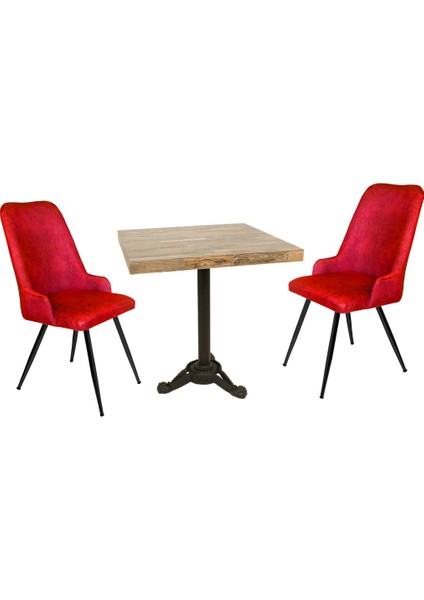 Çipa Laminat Kare - Çırağan 2li Masa Takımı - Bordo