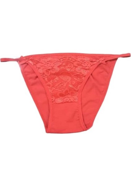 Kadın Fantazi Dantelli Bikini Külot A-00082 (3 Paket) - Kırmızı - Tek Ebat