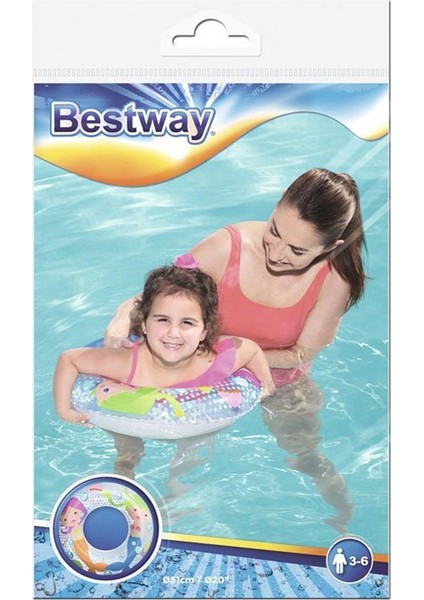 Bestway Renkli Deniz Kızı Desenli Can Simidi 51 Cm.