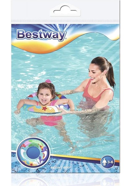 Bestway Renkli Balık Desenli Can Simidi 51 Cm.