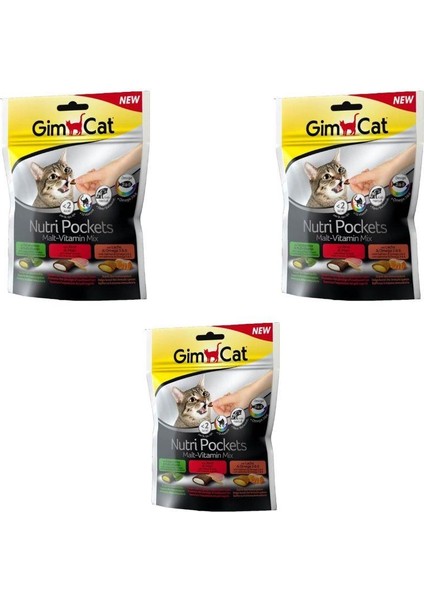 Nutripockets Kedi Ödülü Malt Multivitamin 150 gr x 3 Adet