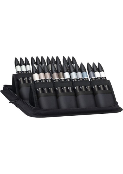 : Promarker Siyah Gri Çantalı Set : 24 Renk