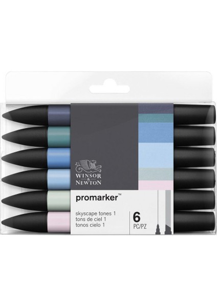 : Promarker Gökyüzü Tonlar Seti 1 : 6 Renk