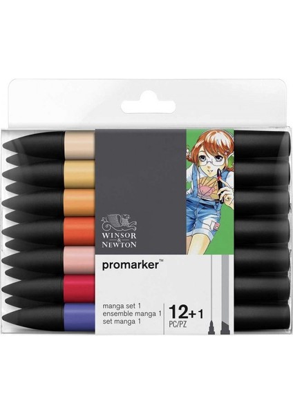 : Promarker Genişletilmiş Manga Seti 1 : 12 Renk + Blender