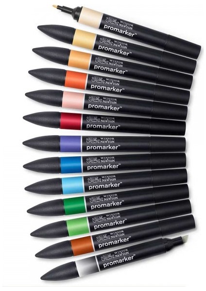 : Promarker Genişletilmiş Manga Seti 1 : 12 Renk + Blender