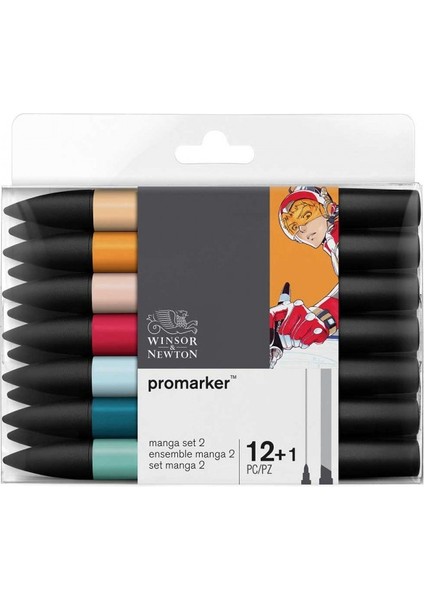 : Promarker Genişletilmiş Manga Seti 2 : 12 Renk + Blender