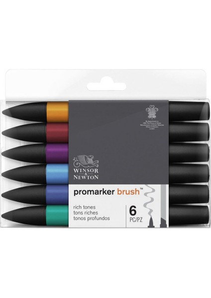 : Promarker Brush Zengin Tonlar Seti : 6 Renk