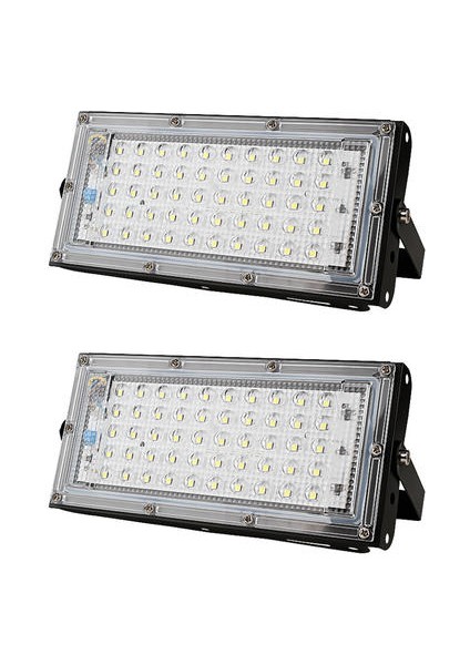 (Yeşil) 2x 240 V 50 W LED Sel Işık IP65 Bahçe Açık Güvenlik Peyzaj Smd Spotlight