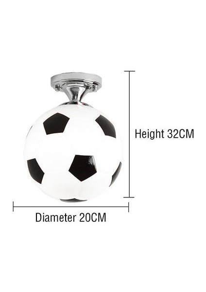 20 cm Futbol Tavan Lambası Futbol LED Tavan Lambası Kapalı Bar Çocuk Yatak Odası Yatak Odası Aydınlatma Erkek Lamba Lambası Ev Siyah