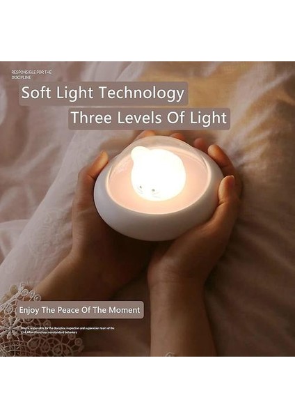 Çocuklar Için LED Gece Lambası, USB Şarj Edilebilir, Kısılabilir Başucu Lambası, Sıcak Işık, Dokunmatik Kontrol, Sıcak Sevimli Yatak Uyku Yardım Hediye Olarak Işık Yatak Odası Lambası, (Beyaz)