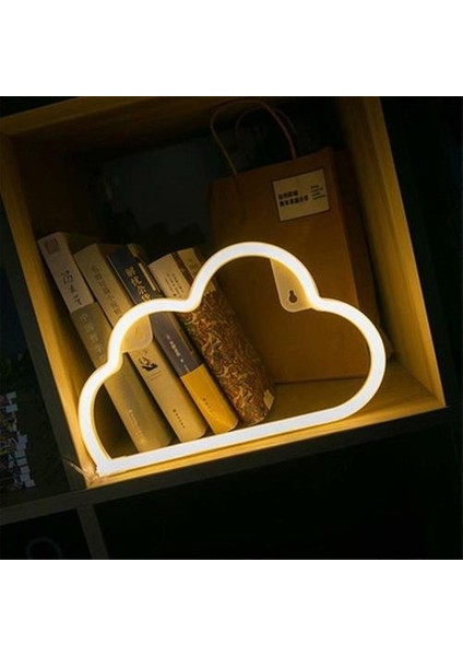 LED Neon Işaretler Sıcak Duvar Lambası Odası Dekor Işığı Çocuk Yatak Odası Tatil Bar Parti Düğün Noel (Cloud)