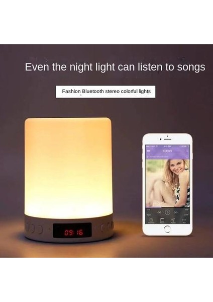 Lambalar Dokunmatik Başucu Lambası Bluetooth Hoparlör Işık Müzik Saati Alarm Radyo All-In-One En Iyi(Yurt Dışından)