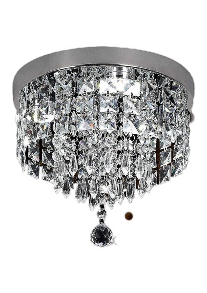 Lambalar Kristal Ch Elier Modern LED Tavan Işık Gömme Montaj Paslanmaz Çelik Fikstür 966; 250MM Boncuklu