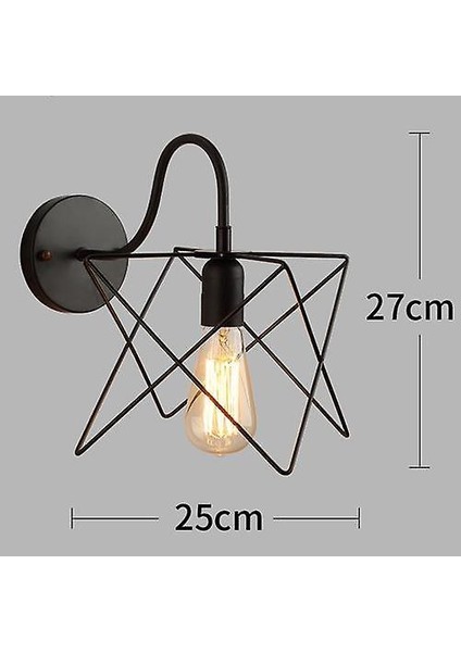 LED Duvar Işık Retro Loft Endüstriyel Duvar Lambası Siyah E27 Vintage Aplikler Duvar Lambası Endüstriyel Aydınlatma Armatürü Kapalı (D)