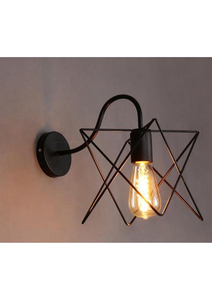 LED Duvar Işık Retro Loft Endüstriyel Duvar Lambası Siyah E27 Vintage Aplikler Duvar Lambası Endüstriyel Aydınlatma Armatürü Kapalı (D)