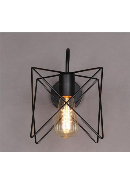 LED Duvar Işık Retro Loft Endüstriyel Duvar Lambası Siyah E27 Vintage Aplikler Duvar Lambası Endüstriyel Aydınlatma Armatürü Kapalı (D)