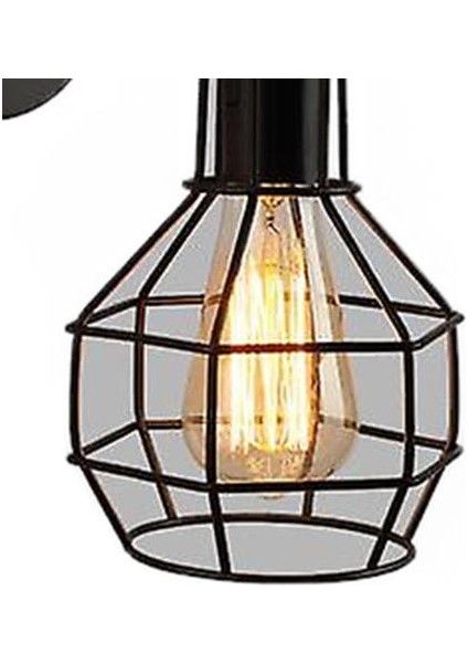 LED Duvar Işık Retro Loft Endüstriyel Duvar Lambası Siyah E27 Vintage Aplikler Duvar Lambası Endüstriyel Aydınlatma Armatürü Kapalı (C)(Yurt Dışından)