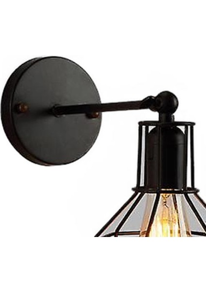 LED Duvar Işık Retro Loft Endüstriyel Duvar Lambası Siyah E27 Vintage Aplikler Duvar Lambası Endüstriyel Aydınlatma Armatürü Kapalı (C)(Yurt Dışından)