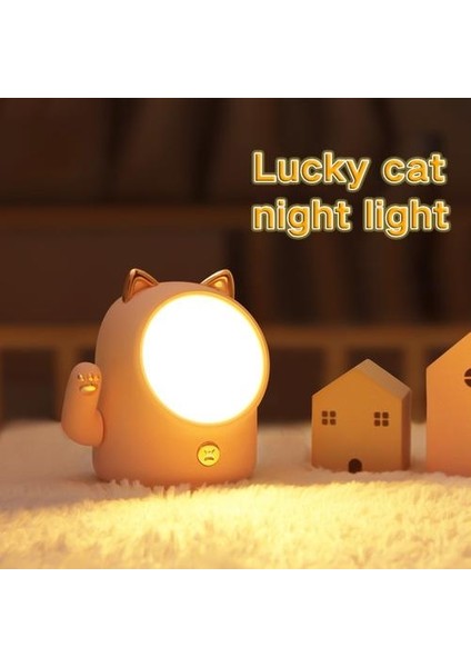 Masa Lambaları LED Gece Işık Dokunmatik Dim USB Şarj Şanslı Kedi Sevimli Başucu Lambası Yatak Odası Dekor Ev Için Çocuk Yaratıcı Hediye | LED Gece Işıkları