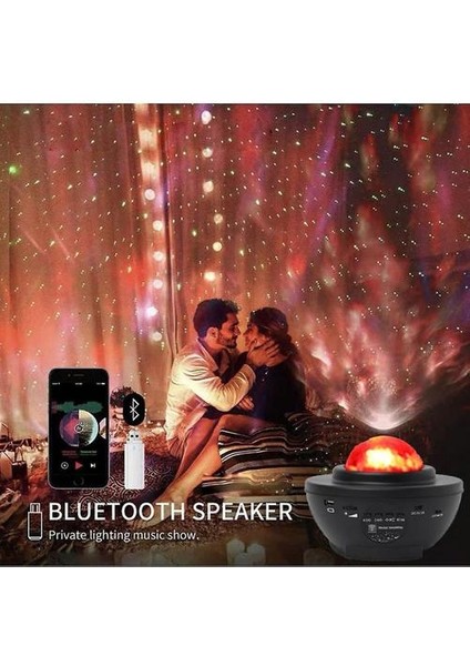 Yıldız Projektörü Işık USB Bluetooth Müzik Atmosfer Işık