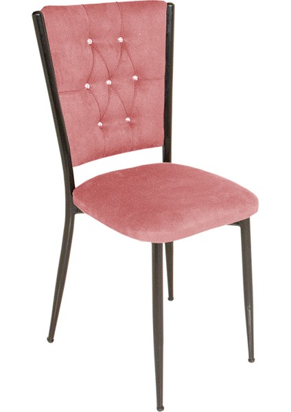 Kapitoneli Sandalye Esb (Kumaş) - Pembe