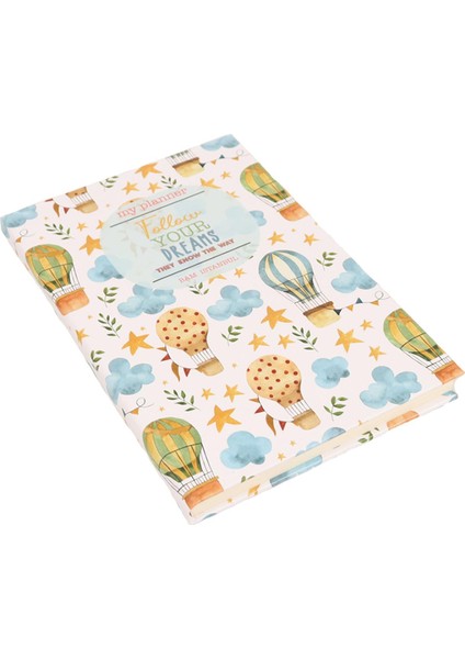 Follow Your Dreams Uçan Balon Tasarım Çizgisiz Lastikli Defter