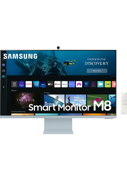 M8 LS32BM80BUUXUF 32" UHD (Type-C, Wifi, Bluetooth) Dahili Kameralı Yükseklik Ayarlı Mavi Smart Monitör