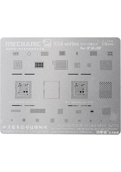 Mechanıc S24 Entegre Kalıp Hıgh-End Bga Steel Stencıls 0.12 mm İphone 8G/8P için A11 0.23 mm A11 0.25 mm