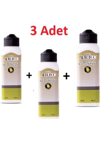 Su Bazlı Mat Vernik 140 ml 3'lü Set 3X140 ml