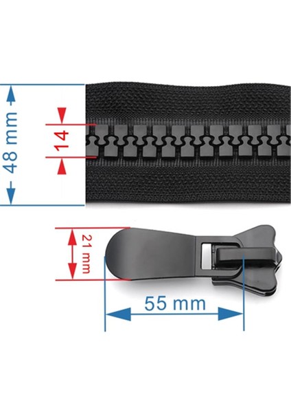 2x1 Parça Ağır Hizmet #20 Deniz Teknesi Dış Mekan Tuval Için Top Fermuar 92CM 2 Parça (Yurt Dışından)