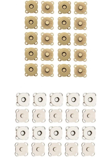 20 Set Manyetik Toka Çıktılar Çanta Çanta Çanta Çanta Dikiş Araç 14 mm (Yurt Dışından)