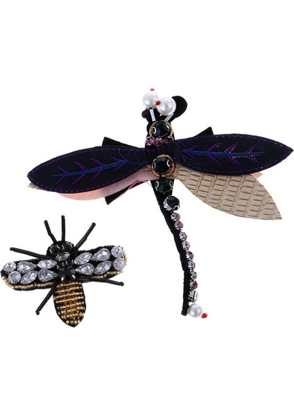 2 Parça Rhinestone Boncuklu Arı Yahudi Işlemeli Aplike Diy Dik Yamalar (Yurt Dışından)