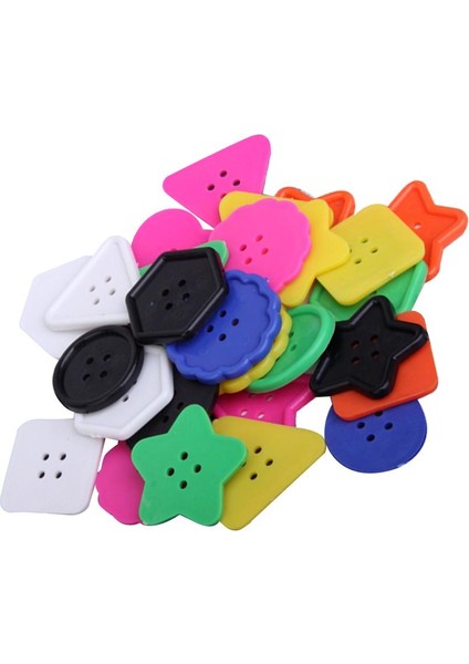 50 Parça Büyük Plastik Çok Renkli Düğmeler Çocuklar Için Farklı Şekiller Yetişkin Dikiş Zanaat (Yurt Dışından)